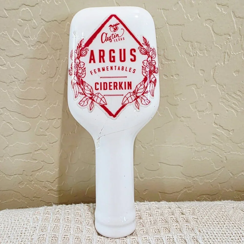 Argus Fermentables CIDERKIN Austin TX Porcelain Tap Handle Pull